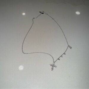 Meira T Elegant Silver Necklace with Cross Pendant
